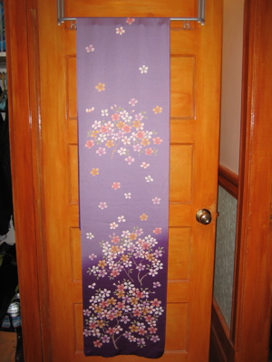 purple floral silk