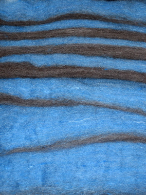 blue and brown wool and silk batts