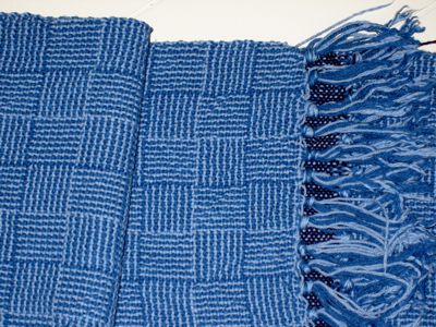 light and dark blue log cabin blocks