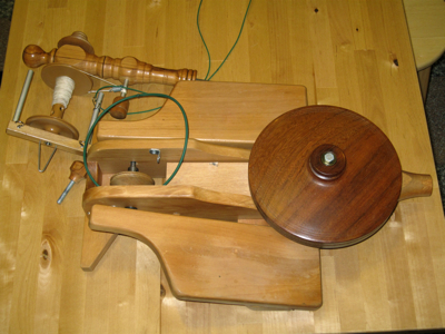 Little Gem spinning wheel, partly disassembled